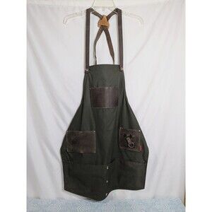 Saint Anthony X Epic Gardening Moss Green Waxed Canvas Leather Straps Apron
